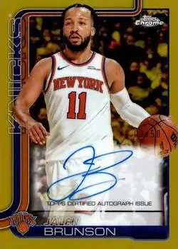 2025-26 Topps Chrome - Chrome Autographs Gold Refractor #TCA-JB - Jalen Brunson - New York Knicks - Front