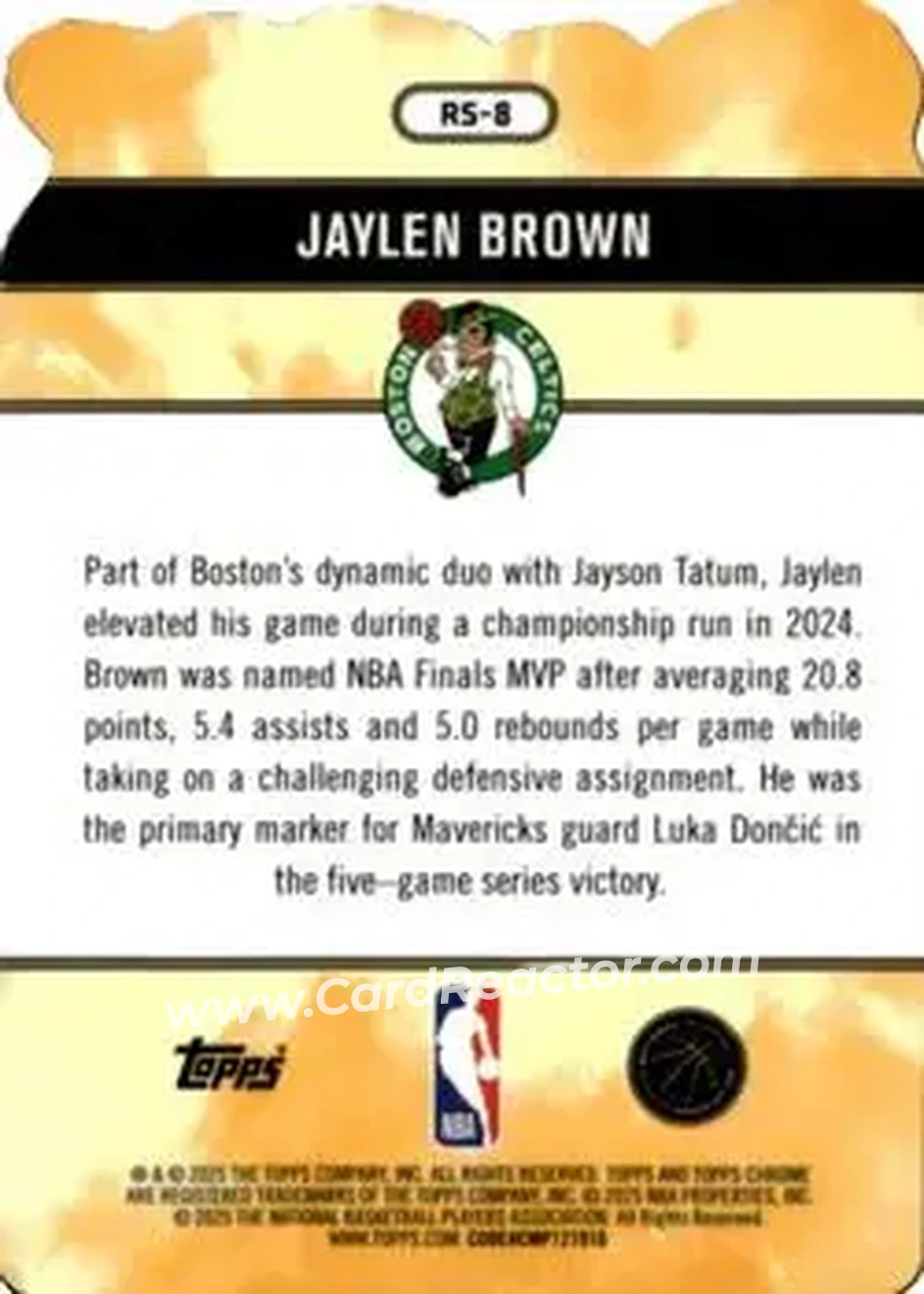 2025-26 Topps Chrome - Rock Stars #RS-8 - Jaylen Brown - Boston Celtics