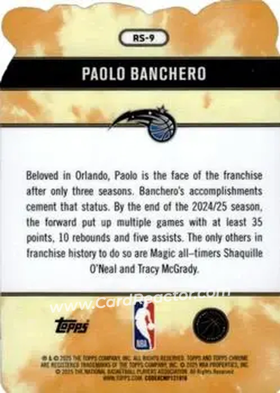 2025-26 Topps Chrome - Rock Stars #RS-9 - Paolo Banchero - Orlando Magic 2025-26 Topps Chrome - Rock Stars #RS-9 - Paolo Banchero - Orlando Magic