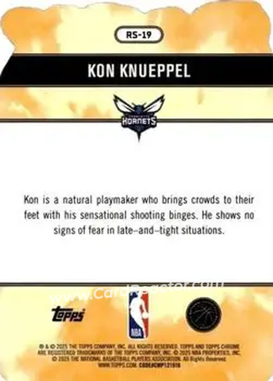 2025-26 Topps Chrome - Rock Stars #RS-19 - Kon Knueppel - Charlotte Hornets 2025-26 Topps Chrome - Rock Stars #RS-19 - Kon Knueppel - Charlotte Hornets