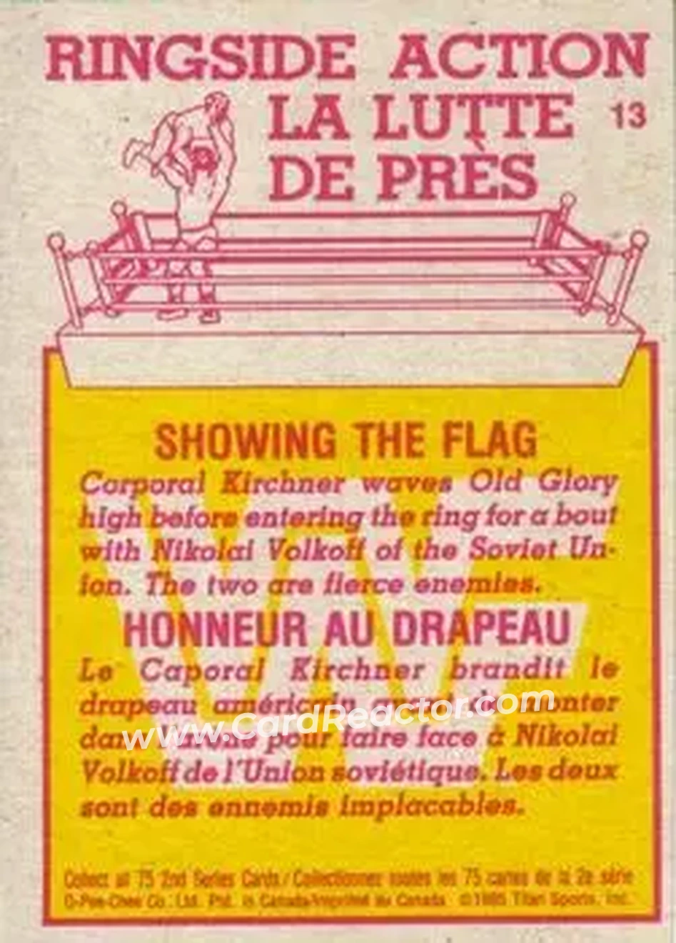1985 O-Pee-Chee WWF Pro Wrestling Stars Series 2 #13 - Card #13 1985 O-Pee-Chee WWF Pro Wrestling Stars Series 2 #13 - Card #13