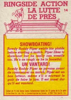 1985 O-Pee-Chee WWF Pro Wrestling Stars Series 2 #14 - Card #14 - Back