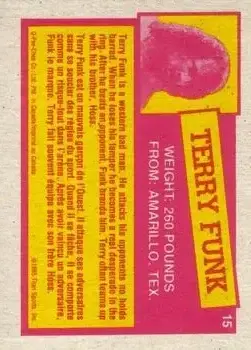 1985 O-Pee-Chee WWF Pro Wrestling Stars Series 2 #15 - Terry Funk