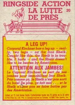 1985 O-Pee-Chee WWF Pro Wrestling Stars Series 2 #20 - Card #20 - Back 1985 O-Pee-Chee WWF Pro Wrestling Stars Series 2 #20 - Card #20 - Back
