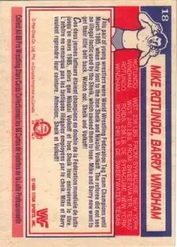 1985 O-Pee-Chee WWF Pro Wrestling Stars #18 - Card #18 - Back 1985 O-Pee-Chee WWF Pro Wrestling Stars #18 - Card #18 - Back