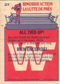 1985 O-Pee-Chee WWF Pro Wrestling Stars #27 - Card #27 - Back