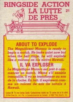 1985 O-Pee-Chee WWF Pro Wrestling Stars Series 2 #21 - Card #21 - Back