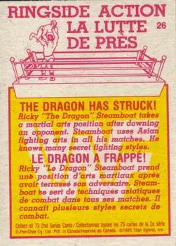 1985 O-Pee-Chee WWF Pro Wrestling Stars Series 2 #26 - Card #26 - Back