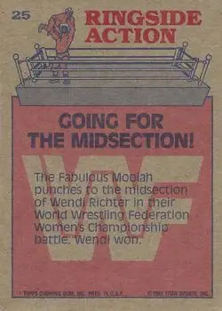 1985 Topps WWF Pro Wrestling Stars #25 - Card #25 - Back