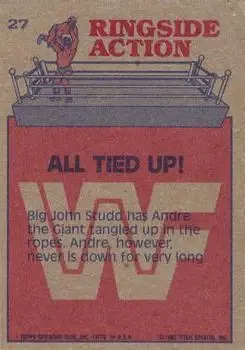 1985 Topps WWF Pro Wrestling Stars #27 - Card #27 - Back