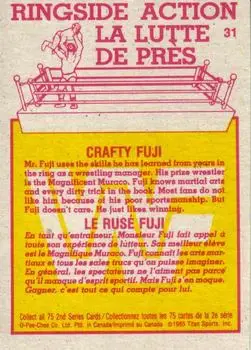 1985 O-Pee-Chee WWF Pro Wrestling Stars Series 2 #31 - Card #31 - Back