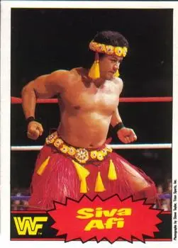 1985 O-Pee-Chee WWF Pro Wrestling Stars Series 2 #34 - Siva Afi - Front 1985 O-Pee-Chee WWF Pro Wrestling Stars Series 2 #34 - Siva Afi - Front