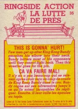 1985 O-Pee-Chee WWF Pro Wrestling Stars Series 2 #35 - Card #35 - Back