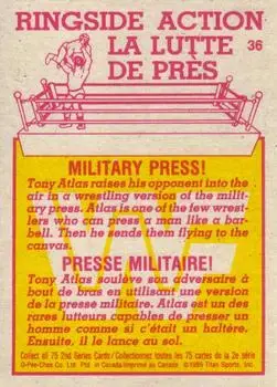 1985 O-Pee-Chee WWF Pro Wrestling Stars Series 2 #36 - Card #36 - Back