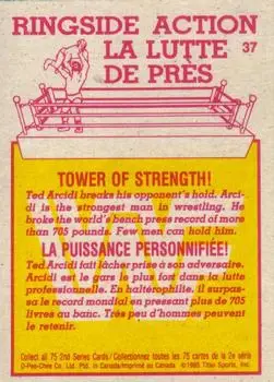 1985 O-Pee-Chee WWF Pro Wrestling Stars Series 2 #37 - Card #37 - Back
