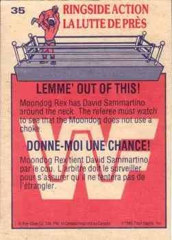 1985 O-Pee-Chee WWF Pro Wrestling Stars #35 - Card #35 - Back 1985 O-Pee-Chee WWF Pro Wrestling Stars #35 - Card #35 - Back