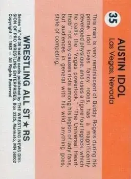 1983 Wrestling All Stars Series A #35 - Austin Idol
