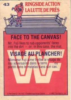 1985 O-Pee-Chee WWF Pro Wrestling Stars #43 - Card #43 - Back
