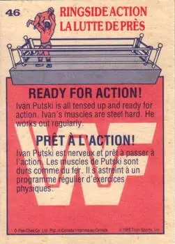 1985 O-Pee-Chee WWF Pro Wrestling Stars #46 - Card #46 - Back