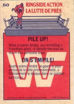 1985 O-Pee-Chee WWF Pro Wrestling Stars #50 - Card #50 - Back