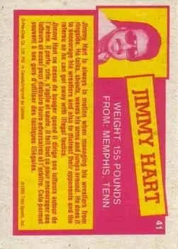 1985 O-Pee-Chee WWF Pro Wrestling Stars Series 2 #41 - Jimmy "Mouth of the South" Hart
