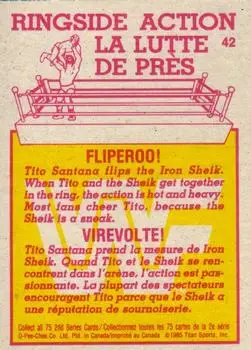 1985 O-Pee-Chee WWF Pro Wrestling Stars Series 2 #42 - Card #42 - Back
