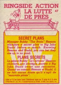 1985 O-Pee-Chee WWF Pro Wrestling Stars Series 2 #47 - Card #47 - Back