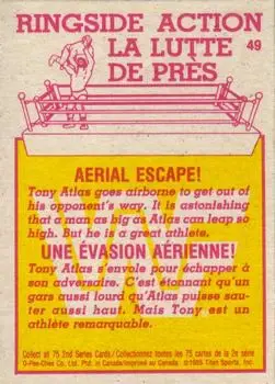 1985 O-Pee-Chee WWF Pro Wrestling Stars Series 2 #49 - Card #49 - Back
