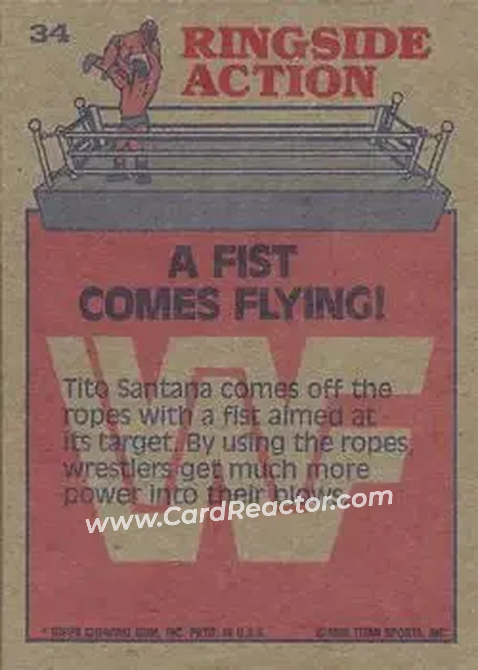1985 Topps WWF Pro Wrestling Stars #34 - Card #34