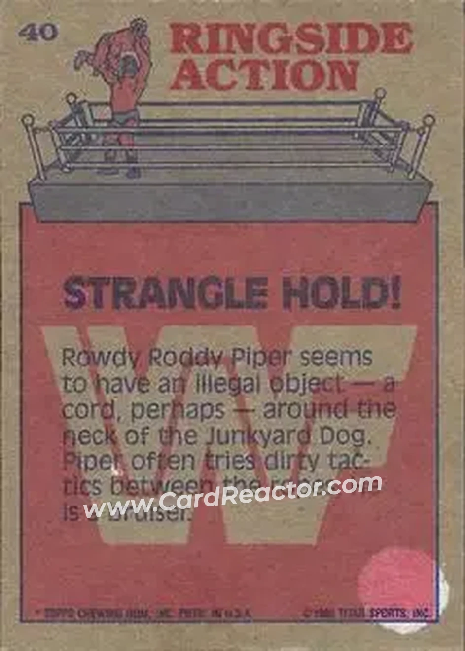 1985 Topps WWF Pro Wrestling Stars #40 - Card #40 1985 Topps WWF Pro Wrestling Stars #40 - Card #40