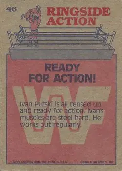 1985 Topps WWF Pro Wrestling Stars #46 - Card #46 - Back