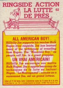 1985 O-Pee-Chee WWF Pro Wrestling Stars Series 2 #52 - Card #52 - Back 1985 O-Pee-Chee WWF Pro Wrestling Stars Series 2 #52 - Card #52 - Back