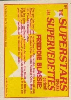 1985 O-Pee-Chee WWF Pro Wrestling Stars Series 2 #54 - Card #54 - Back
