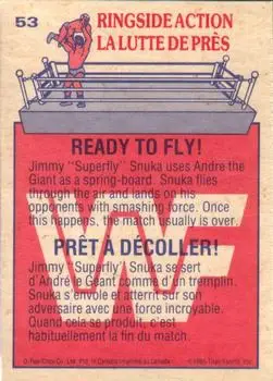 1985 O-Pee-Chee WWF Pro Wrestling Stars #53 - Card #53 - Back