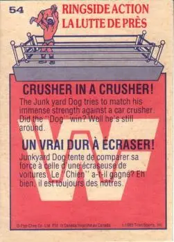 1985 O-Pee-Chee WWF Pro Wrestling Stars #54 - Card #54 - Back