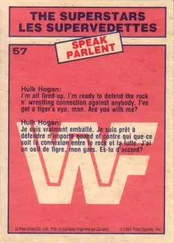 1985 O-Pee-Chee WWF Pro Wrestling Stars #57 - Card #57 - Back