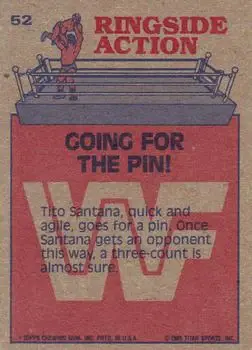 1985 Topps WWF Pro Wrestling Stars #52 - Card #52 - Back