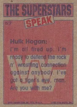 1985 Topps WWF Pro Wrestling Stars #57 - Card #57 - Back