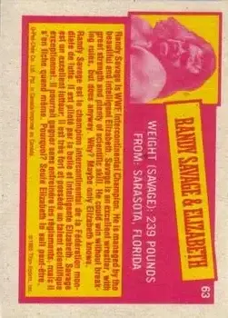 1985 O-Pee-Chee WWF Pro Wrestling Stars Series 2 #63 - Card #63 - Back