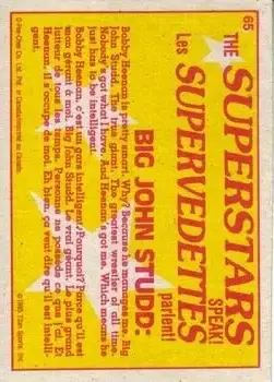1985 O-Pee-Chee WWF Pro Wrestling Stars Series 2 #65 - Card #65 - Back