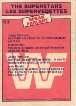 1985 O-Pee-Chee WWF Pro Wrestling Stars #61 - Card #61 - Back