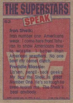 1985 Topps WWF Pro Wrestling Stars #63 - Card #63
