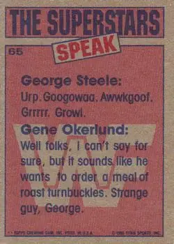 1985 Topps WWF Pro Wrestling Stars #65 - Card #65 - Back 1985 Topps WWF Pro Wrestling Stars #65 - Card #65 - Back