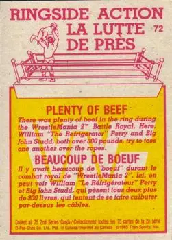 1985 O-Pee-Chee WWF Pro Wrestling Stars Series 2 #72 - Card #72 - Back