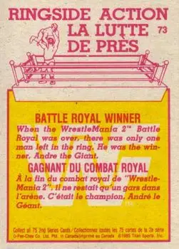 1985 O-Pee-Chee WWF Pro Wrestling Stars Series 2 #73 - Card #73 - Back