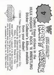 1986 Hulk Hogan's Rock 'n' Wrestling Stickers #4 - Card #4 - Back