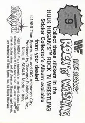 1986 Hulk Hogan's Rock 'n' Wrestling Stickers #6 - Card #6 - Back