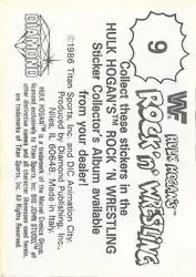 1986 Hulk Hogan's Rock 'n' Wrestling Stickers #9 - Card #9 - Back 1986 Hulk Hogan's Rock 'n' Wrestling Stickers #9 - Card #9 - Back