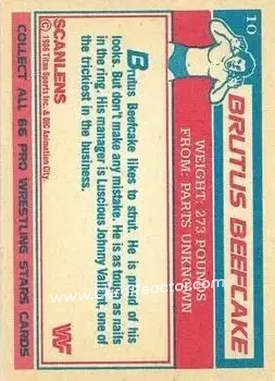 1986 Scanlens WWF Pro Wrestler #10 - Brutus "The Barber" Beefcake