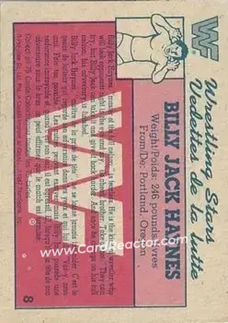 1987 O-Pee-Chee WWF #8 - Billy Jack Haynes
